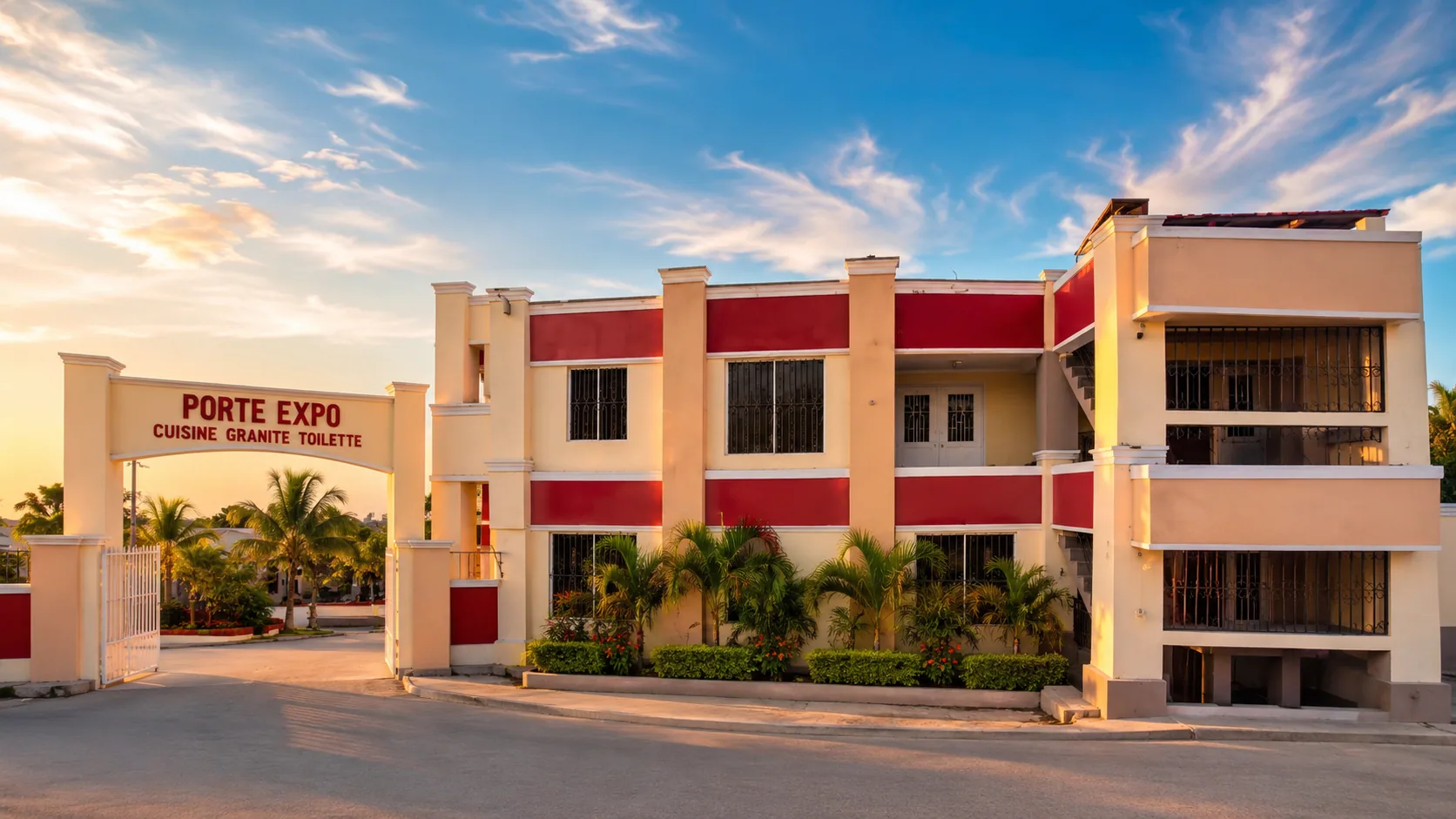 Porte Expo — entrée et bâtiment, Haïti